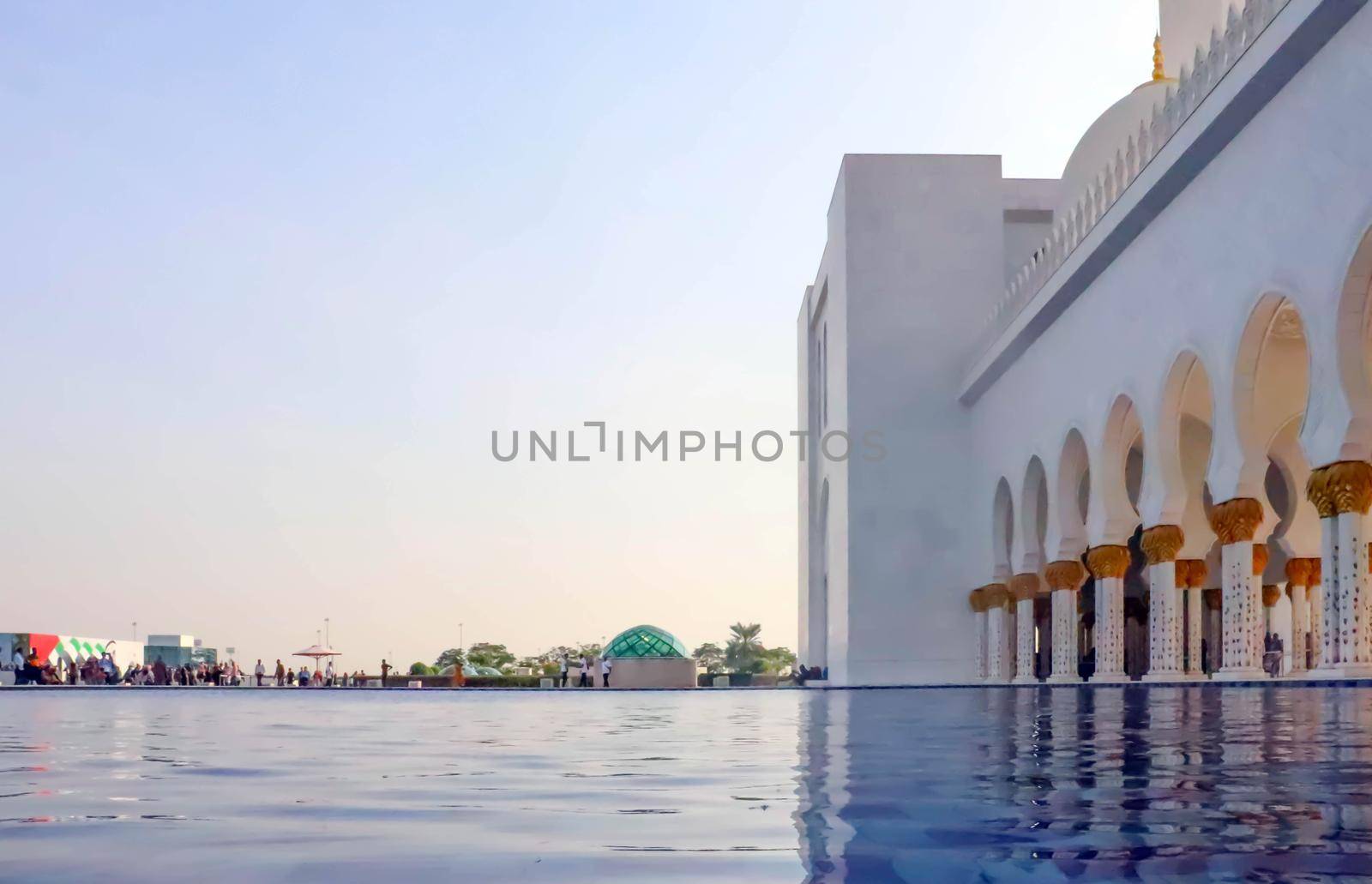 Arabic Sheikh zayed mosque on white background. United arab emirates, middle east. Famous landmark.