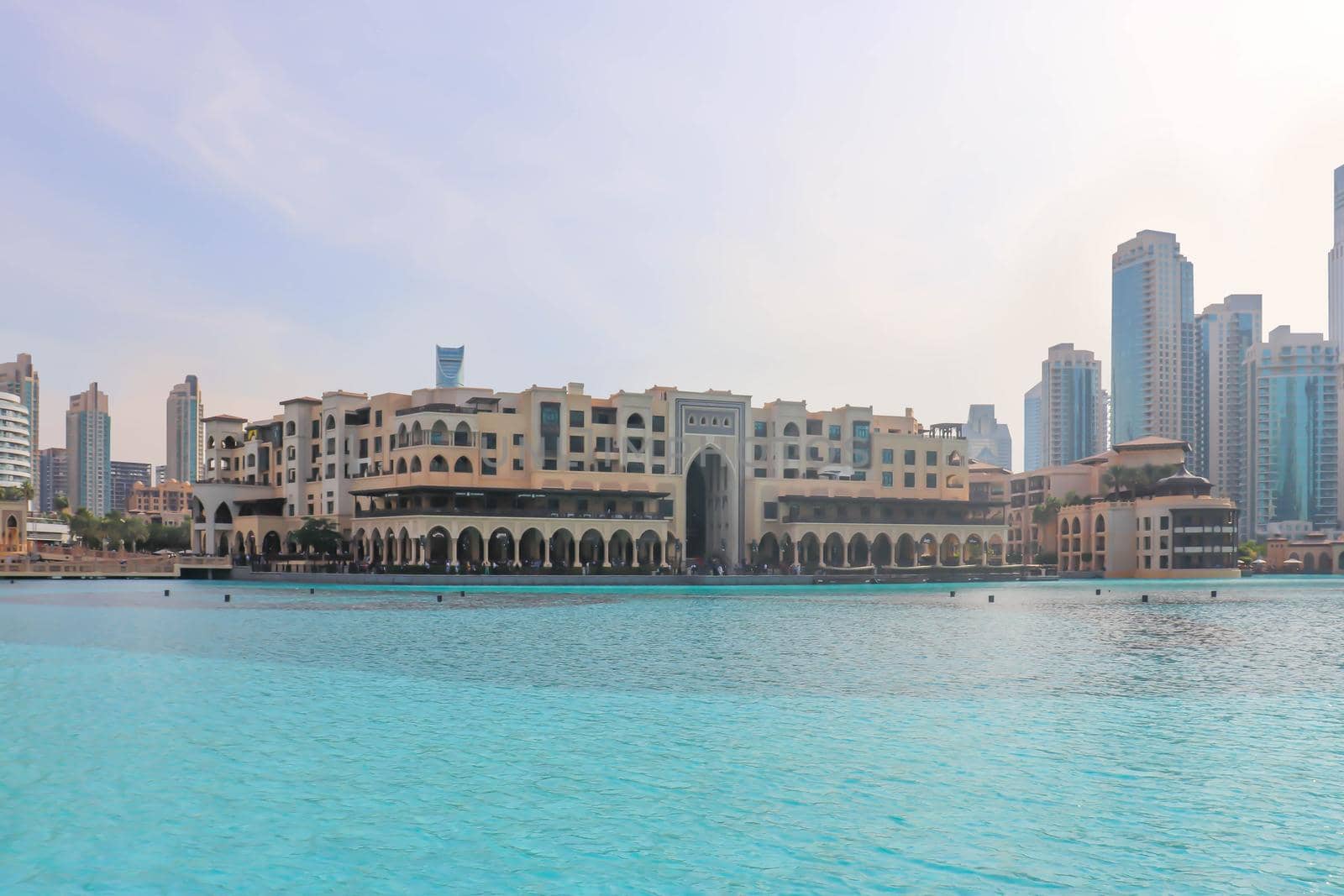 Skyline architecture. Night dubai skyline. City landscape. Dubai downtown cityscape. Modern city. Dubai skyline panoramic sunset view. Uae urban cityscape. United arab emirates.