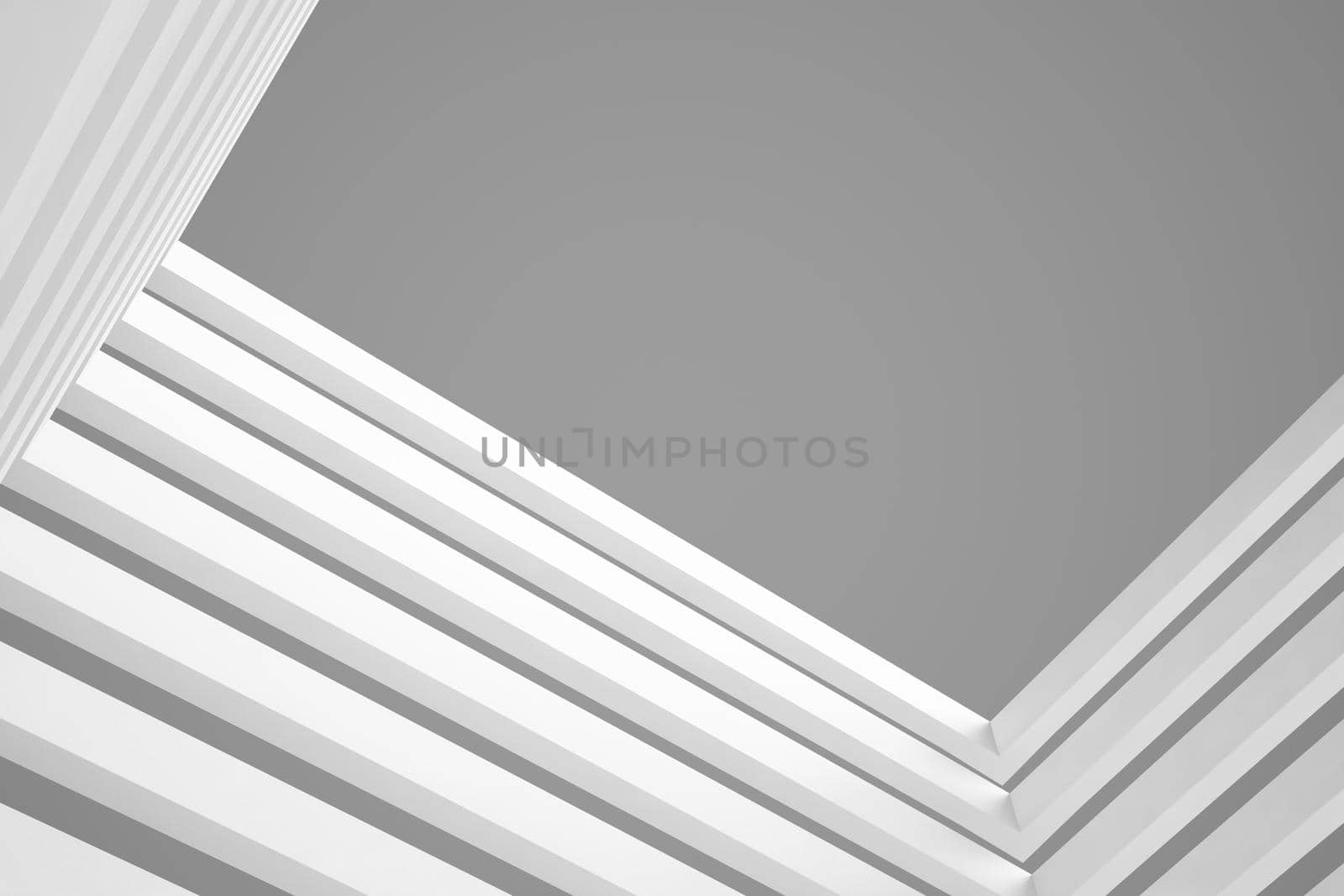 Abstract Architecture Background. Empty White Futuristic Room. 3d Render