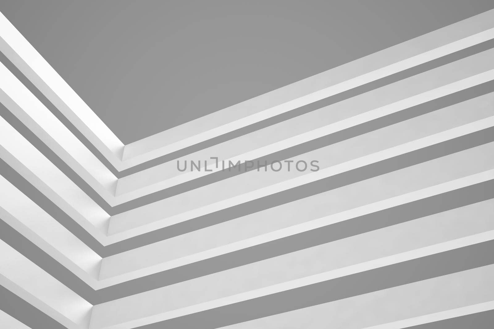 Abstract Architecture Background. Empty White Futuristic Room. 3d Render