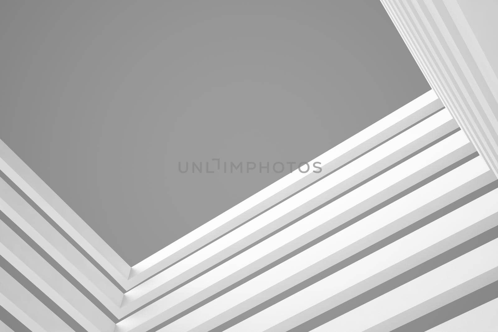 Abstract Architecture Background. Empty White Futuristic Room. 3d Render
