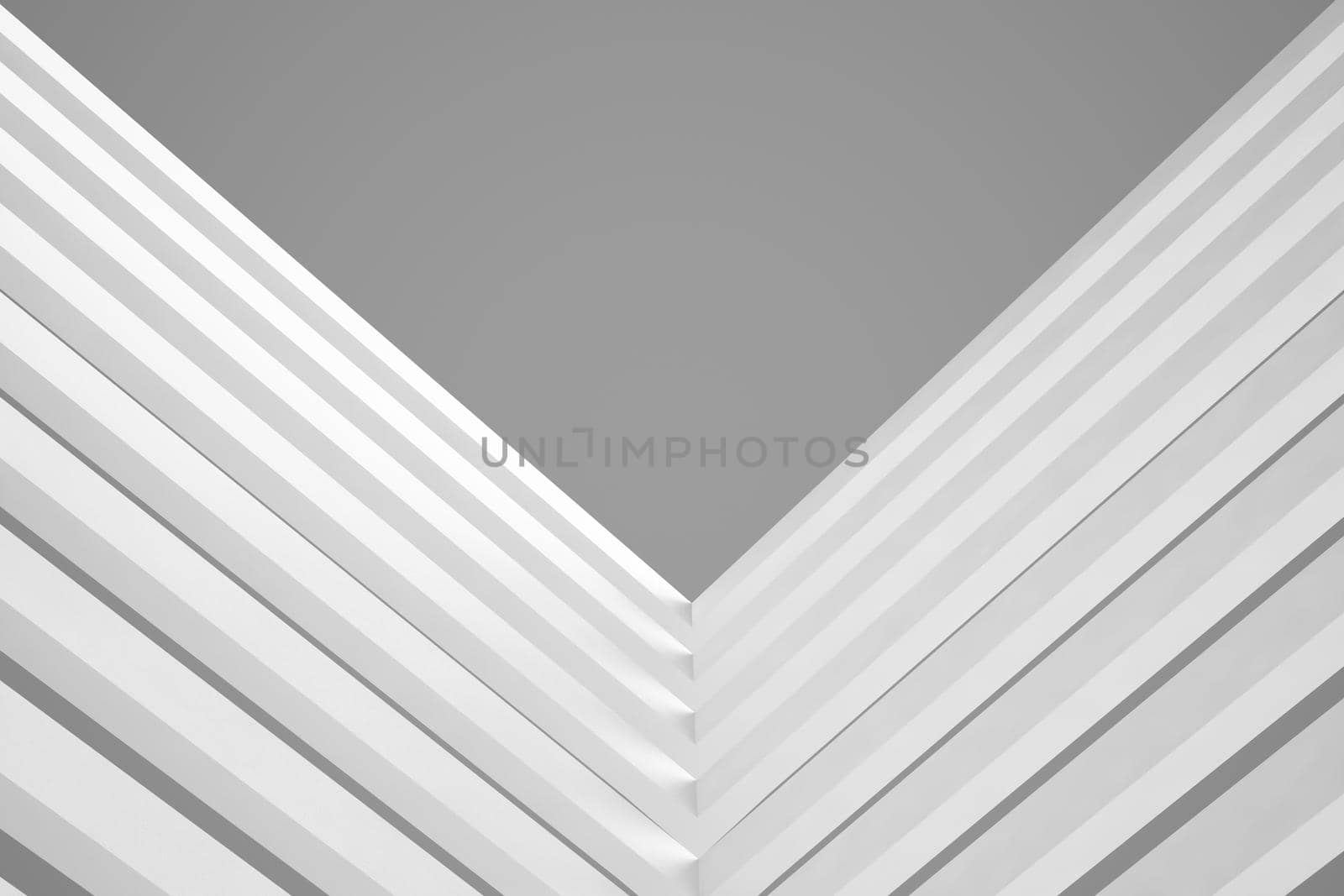 Abstract Architecture Background. Empty White Futuristic Room. 3d Render
