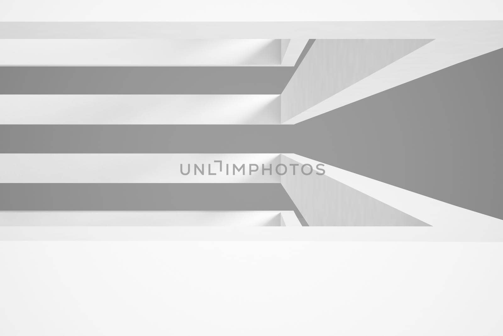 Abstract Architecture Background. Empty White Futuristic Room. 3d Render