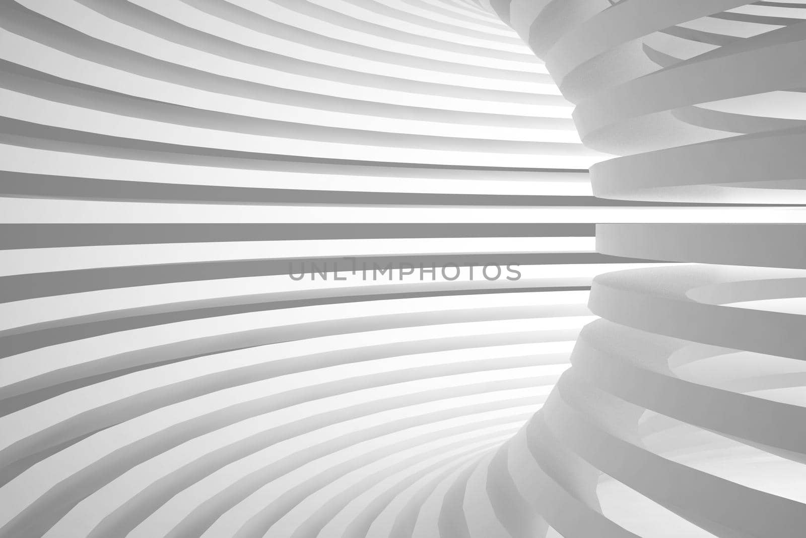 Abstract Architecture Background. Empty White Futuristic Room. 3d Render