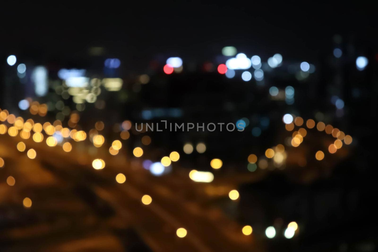 City lights blurred blur bokeh. City blur bokeh background.