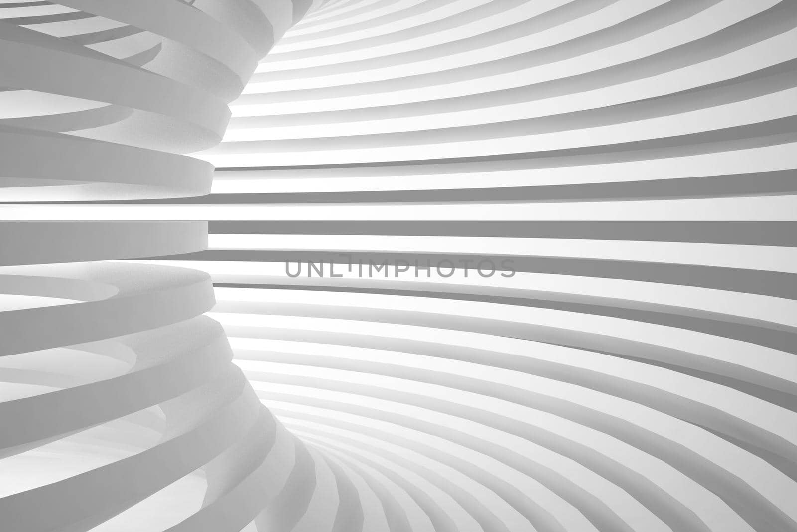 Abstract Architecture Background. Empty White Futuristic Room. 3d Render
