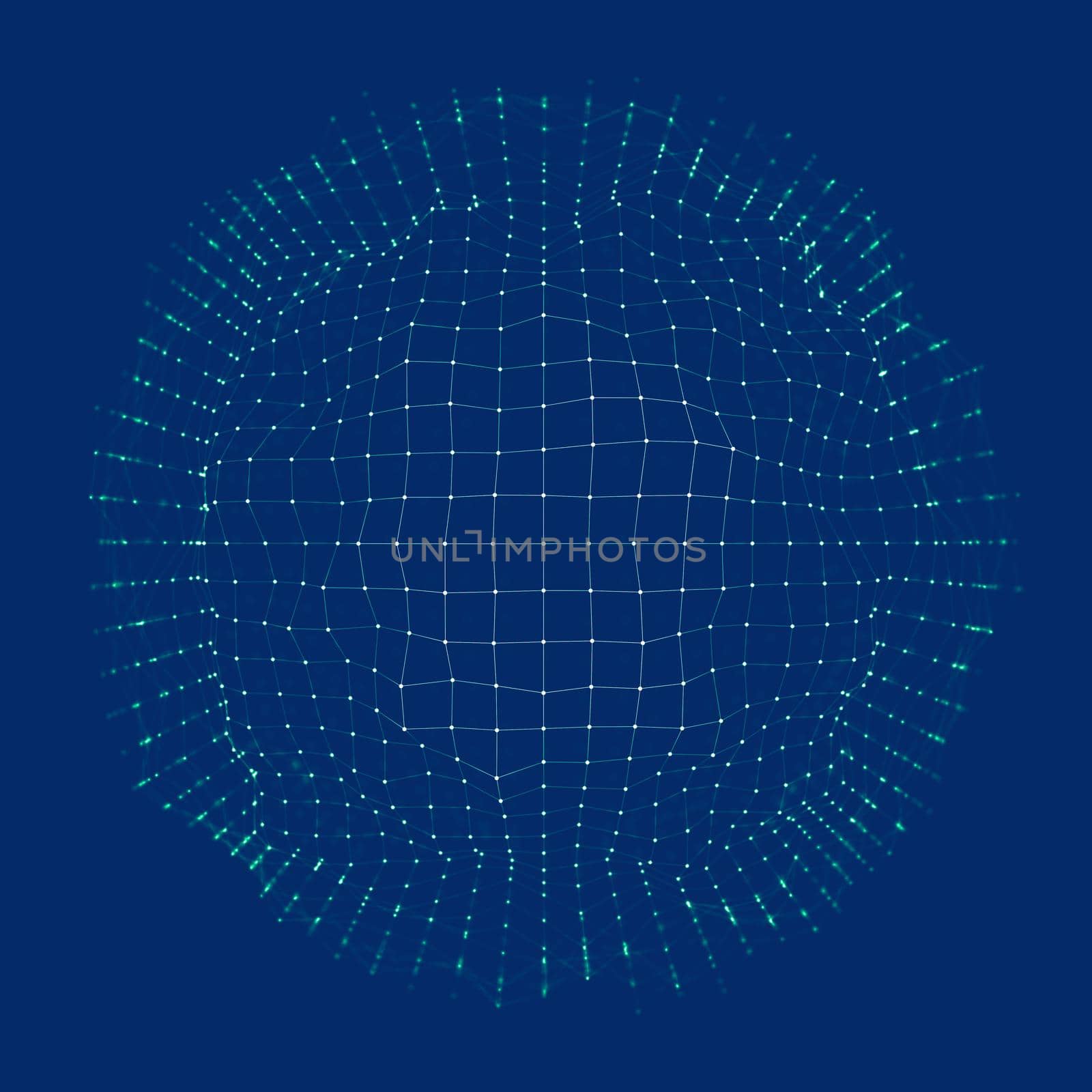 Background 3d grid.Cyber technology Ai tech wire network futuristic wireframe. Artificial intelligence . Cyber security background illustration by DmytroRazinkov