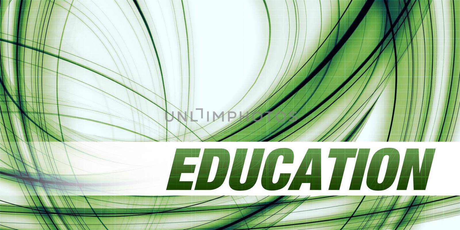 Education Concept on Green Abstract Background