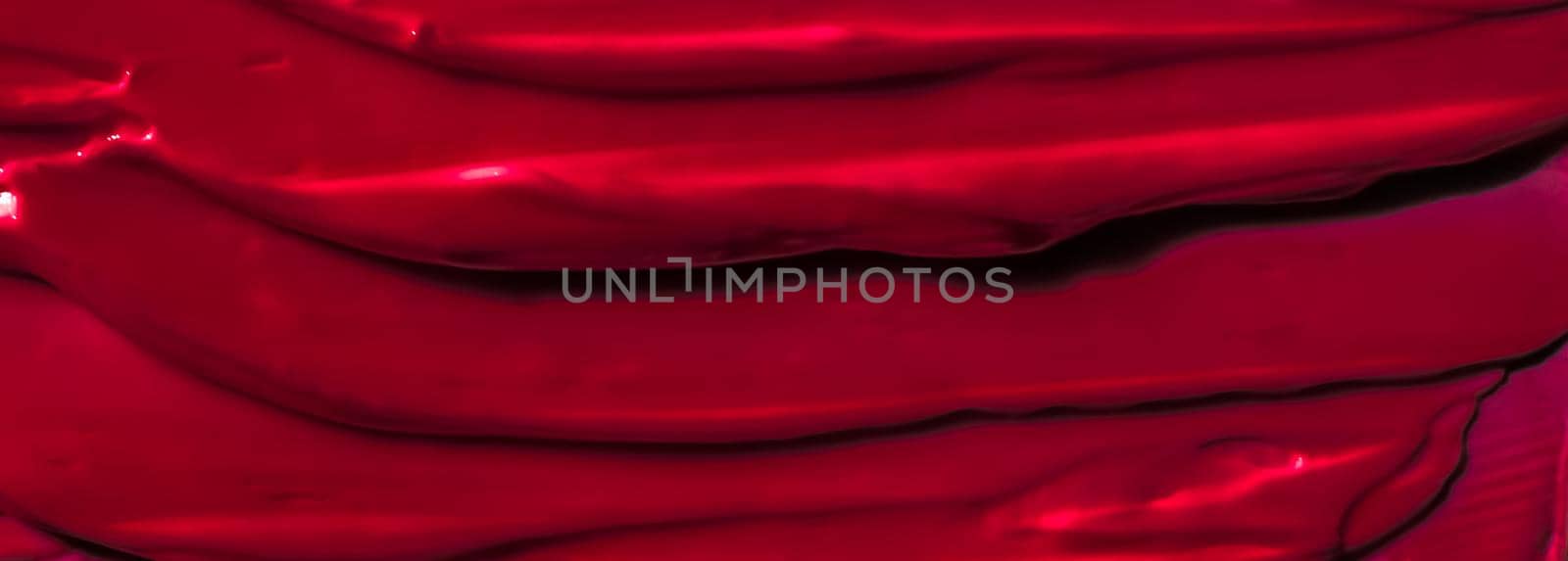 Glamour, branding and makeup art concept - Red cosmetic texture background, make-up and skincare cosmetics product, cream, lipstick, moisturizer macro as luxury beauty brand, holiday flatlay design