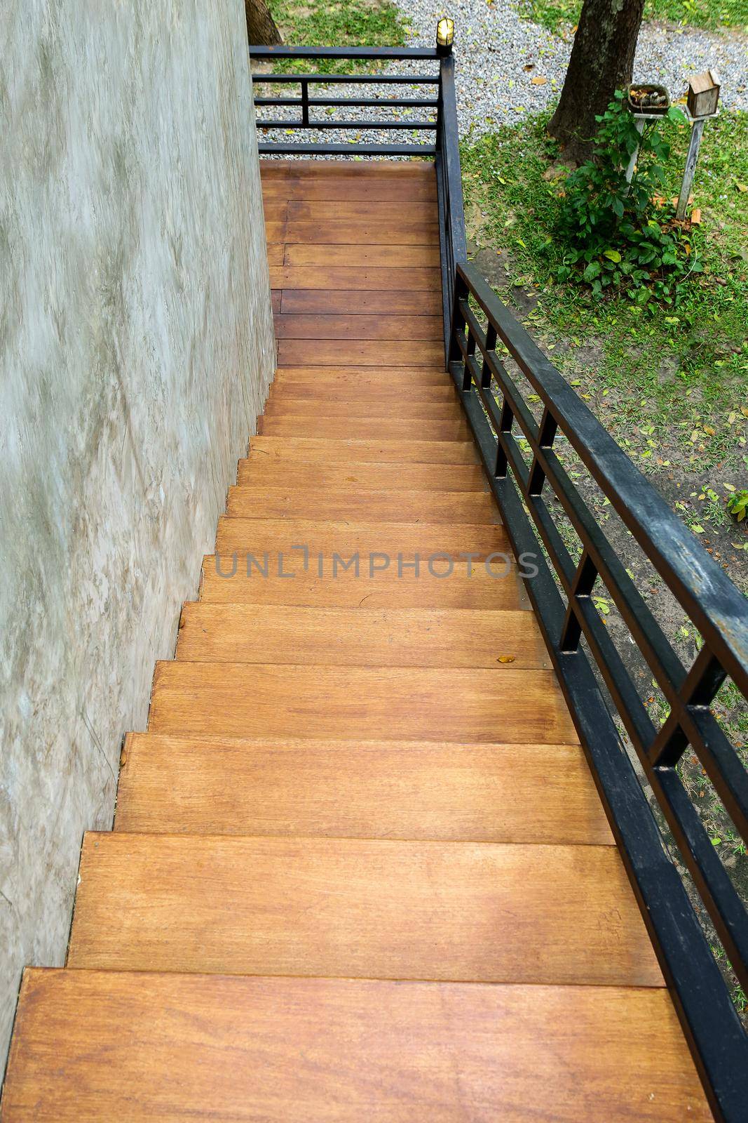 Wooden floor stairs
