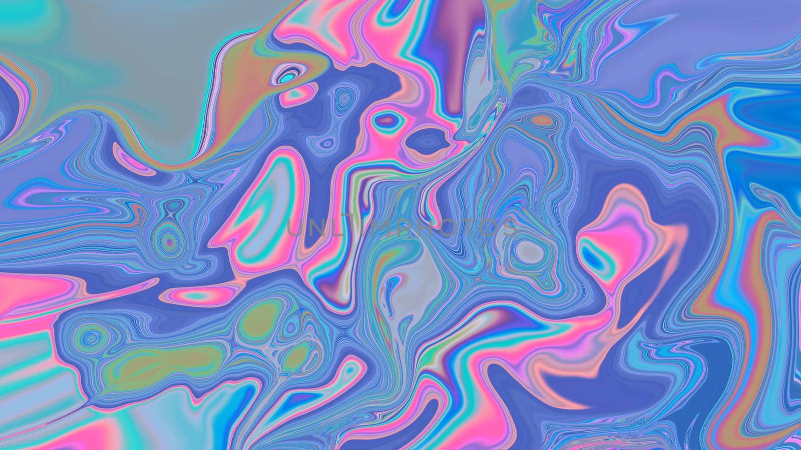 Abstract textured iridescent multicolored liquid background.