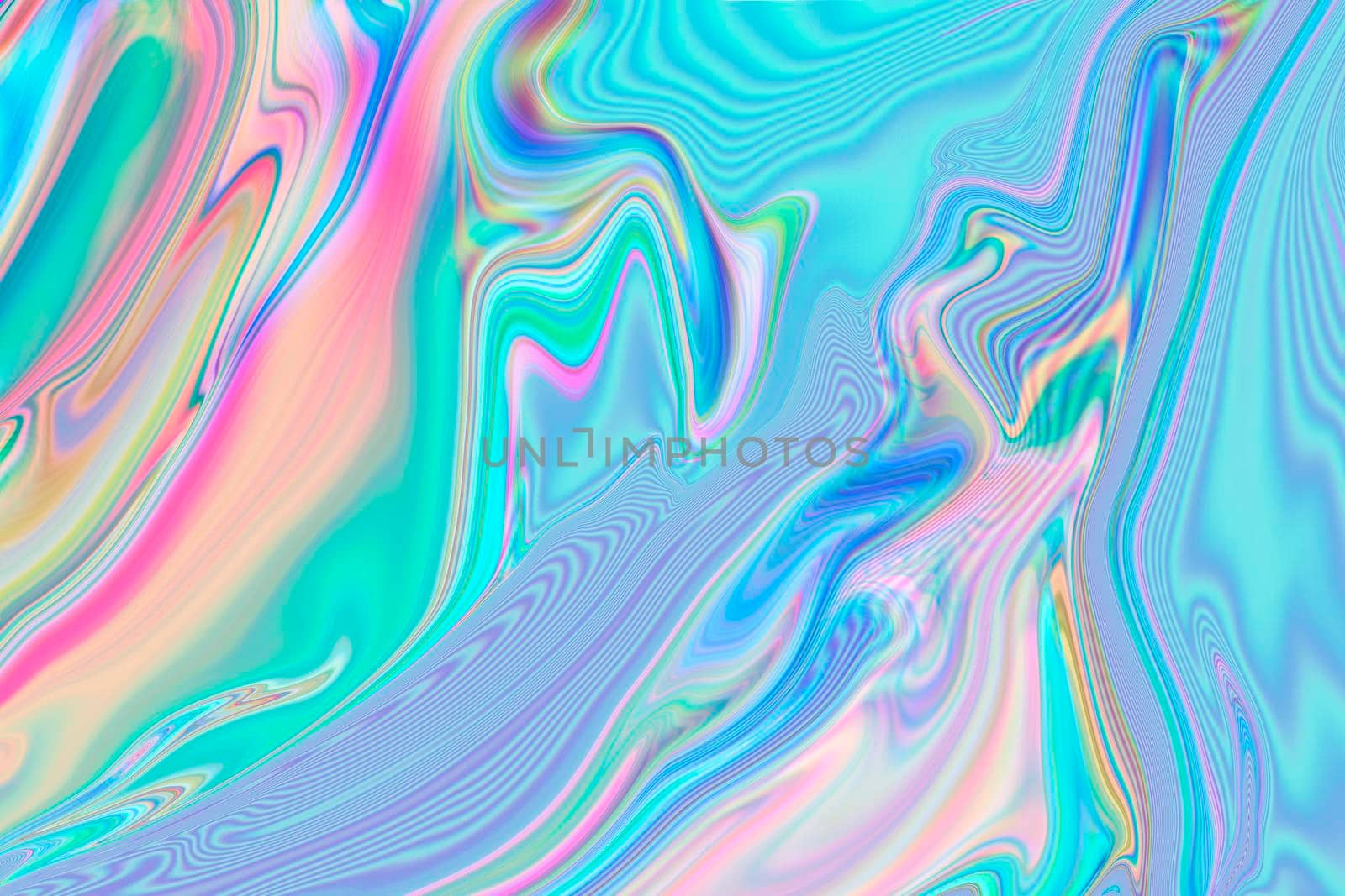 Abstract textured iridescent multicolored liquid background.