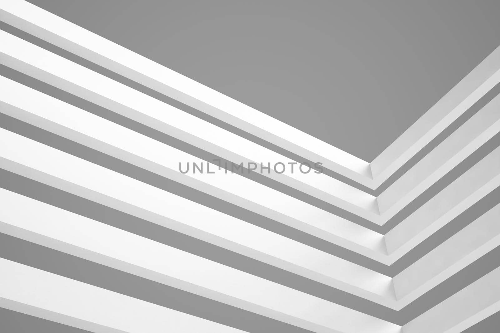 Abstract Architecture Background. Empty White Futuristic Room. 3d Render