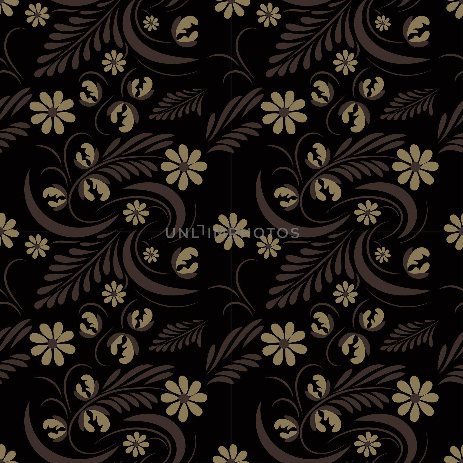Floral pattern with flowers and leaves Fantasy flowers Abstract Floral geometric fantasy