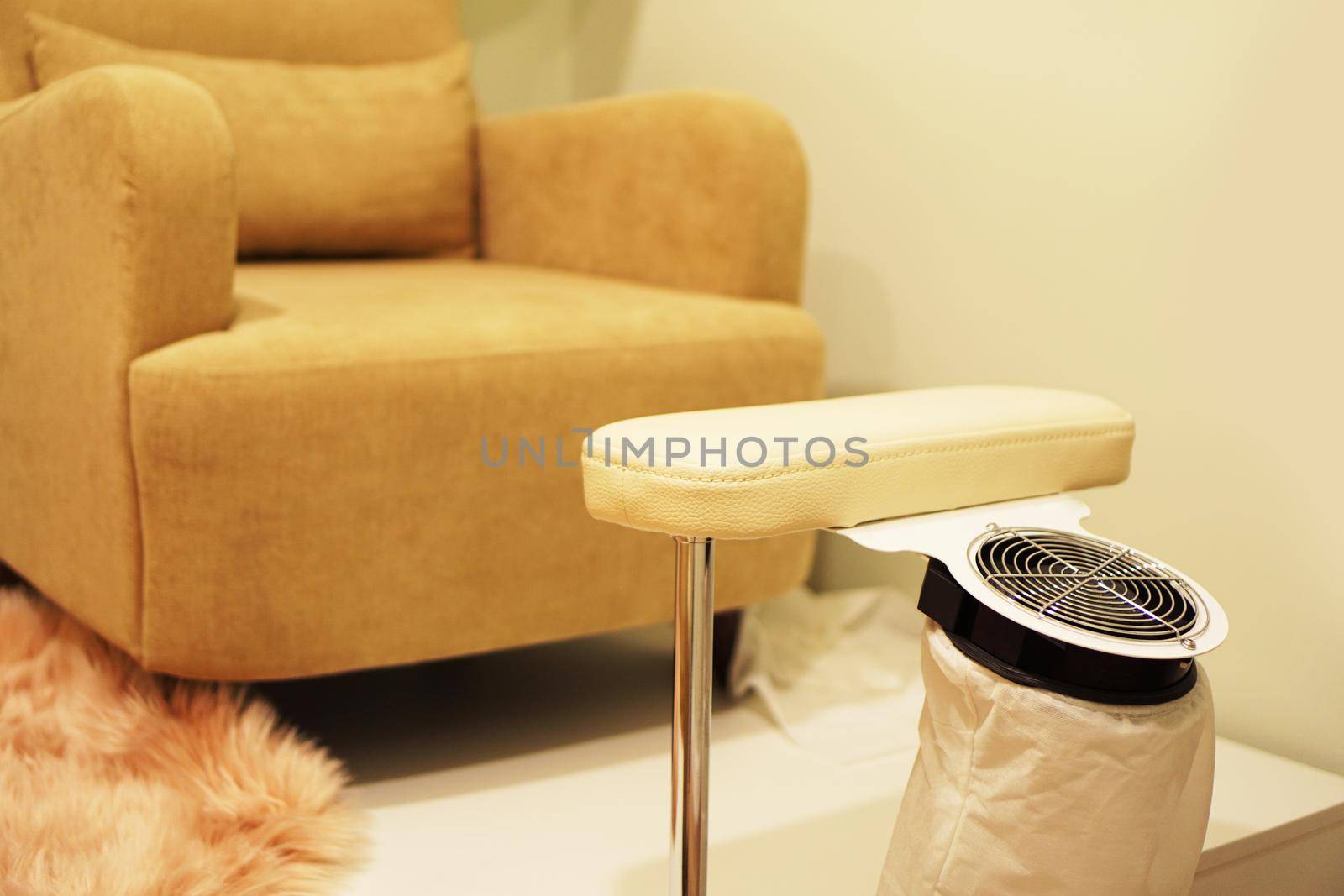 Nail saloon - Pedicure chair with footrest and fan by natali_brill