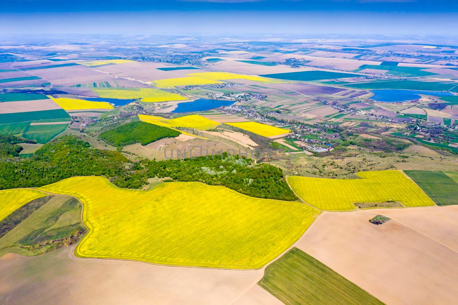 Aerial rural landscape in spring by savcoco