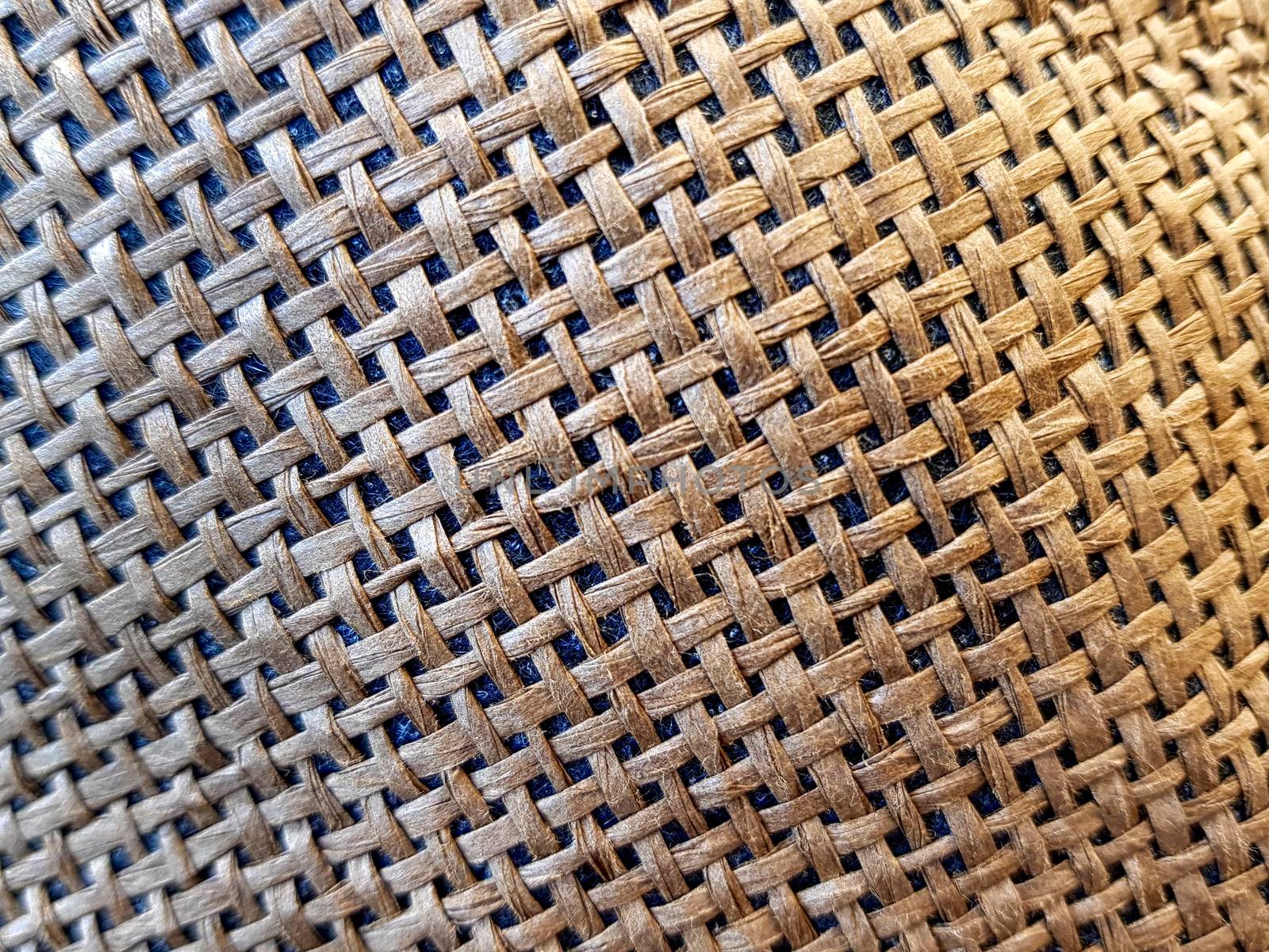 Close up of texture of brown straw hat