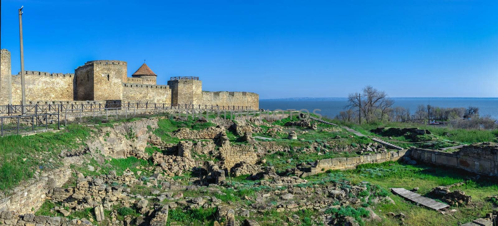 24.04.2021. Bilhorod-Dnistrovskyi or Akkerman fortress, Odessa region, Ukraine, on a sunny spring morning