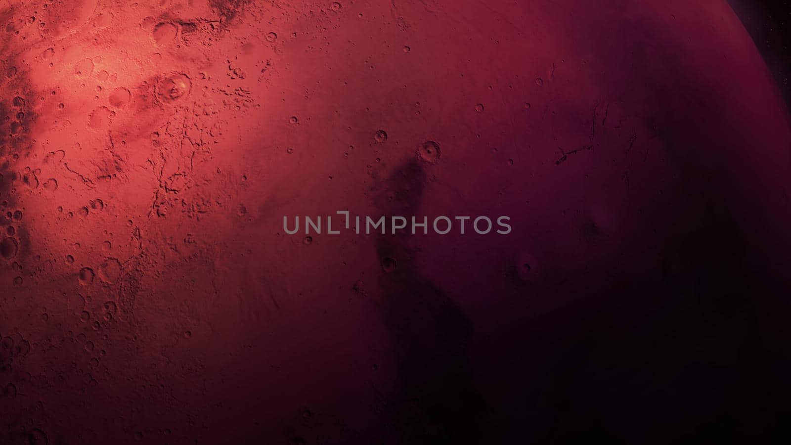 A close-up of the red planet Mars. 3D render by ConceptCafe