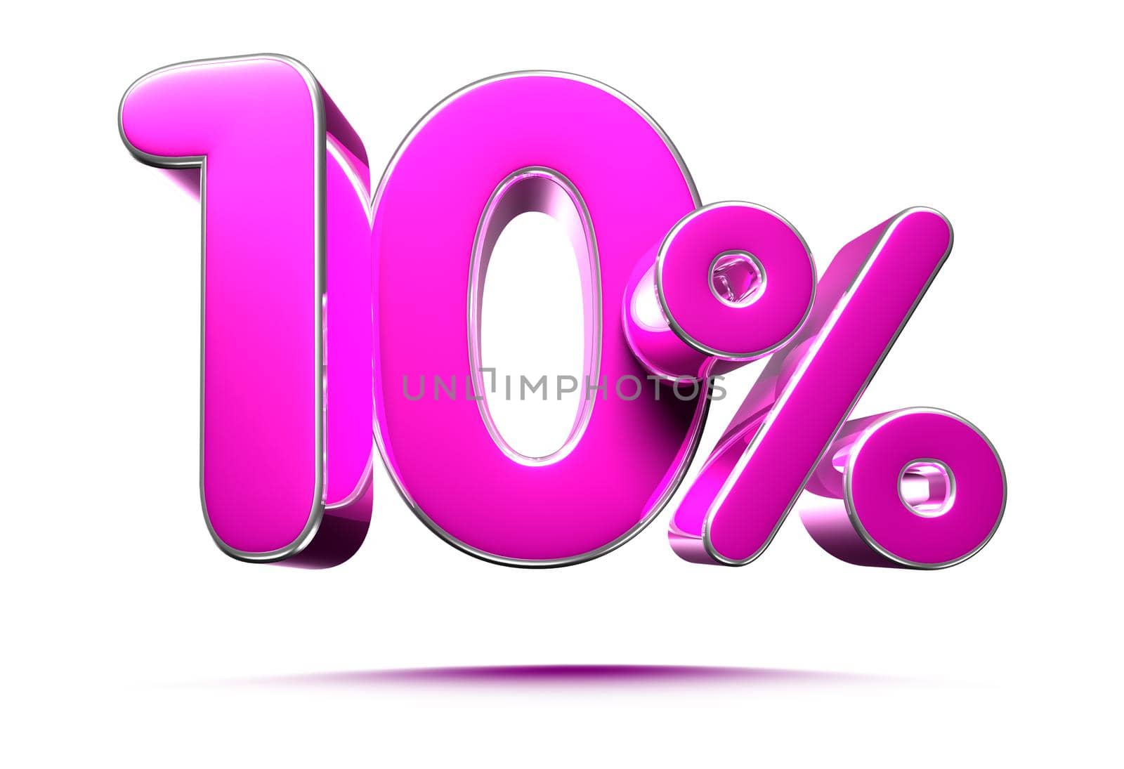 Pink 10 Percent 3d illustration Sign on White Background, Special Offer 10% Discount Tag, Sale Up to 10 Percent Off,share 10 percent,10% off storewide.With clipping path. by thitimontoyai