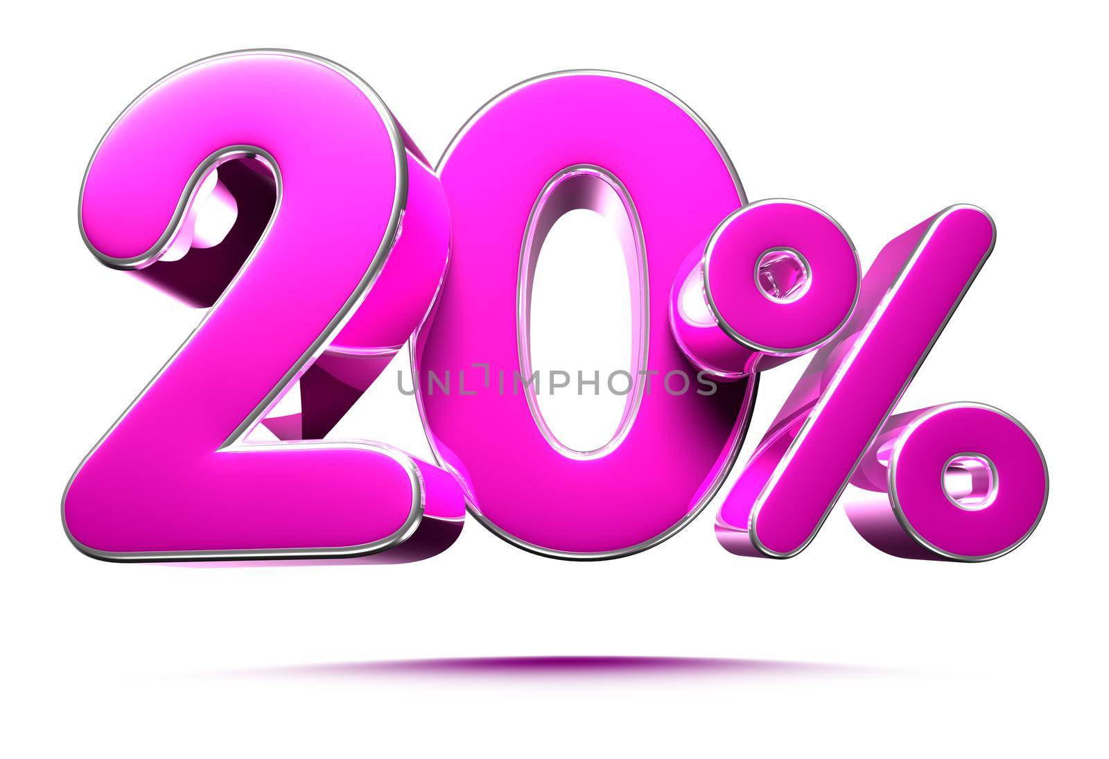 Pink 20 Percent 3d illustration Sign on White Background, Special Offer 20% Discount Tag, Sale Up to 20 Percent Off,share 20 percent,20% off storewide.With clipping path. by thitimontoyai