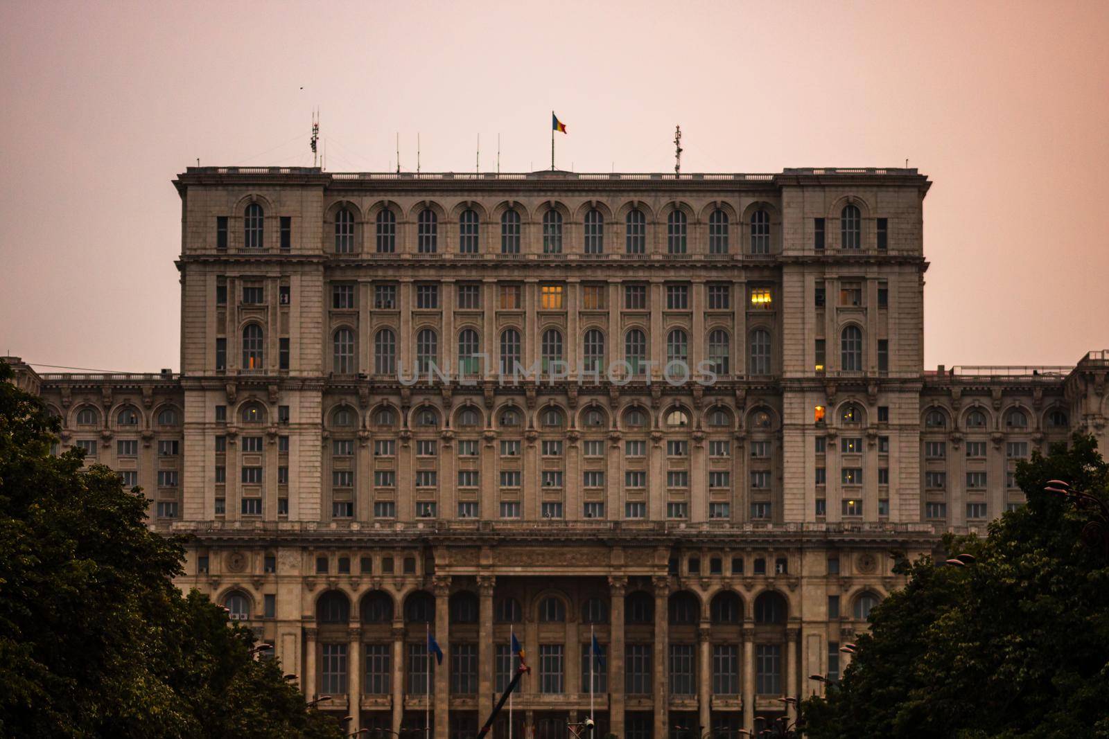 Palace of Parliament at night time, Bucharest, Romania by vladispas