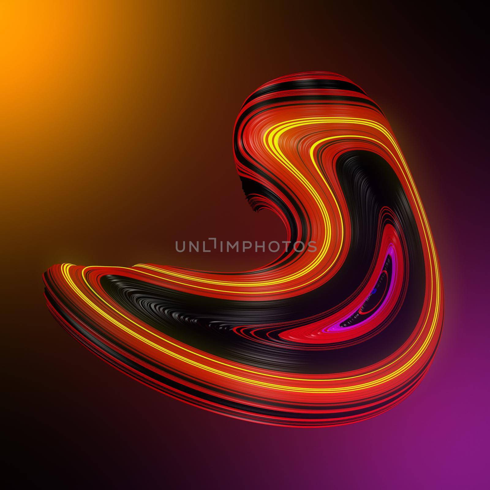 Colored abstract twisted shape by clusterx