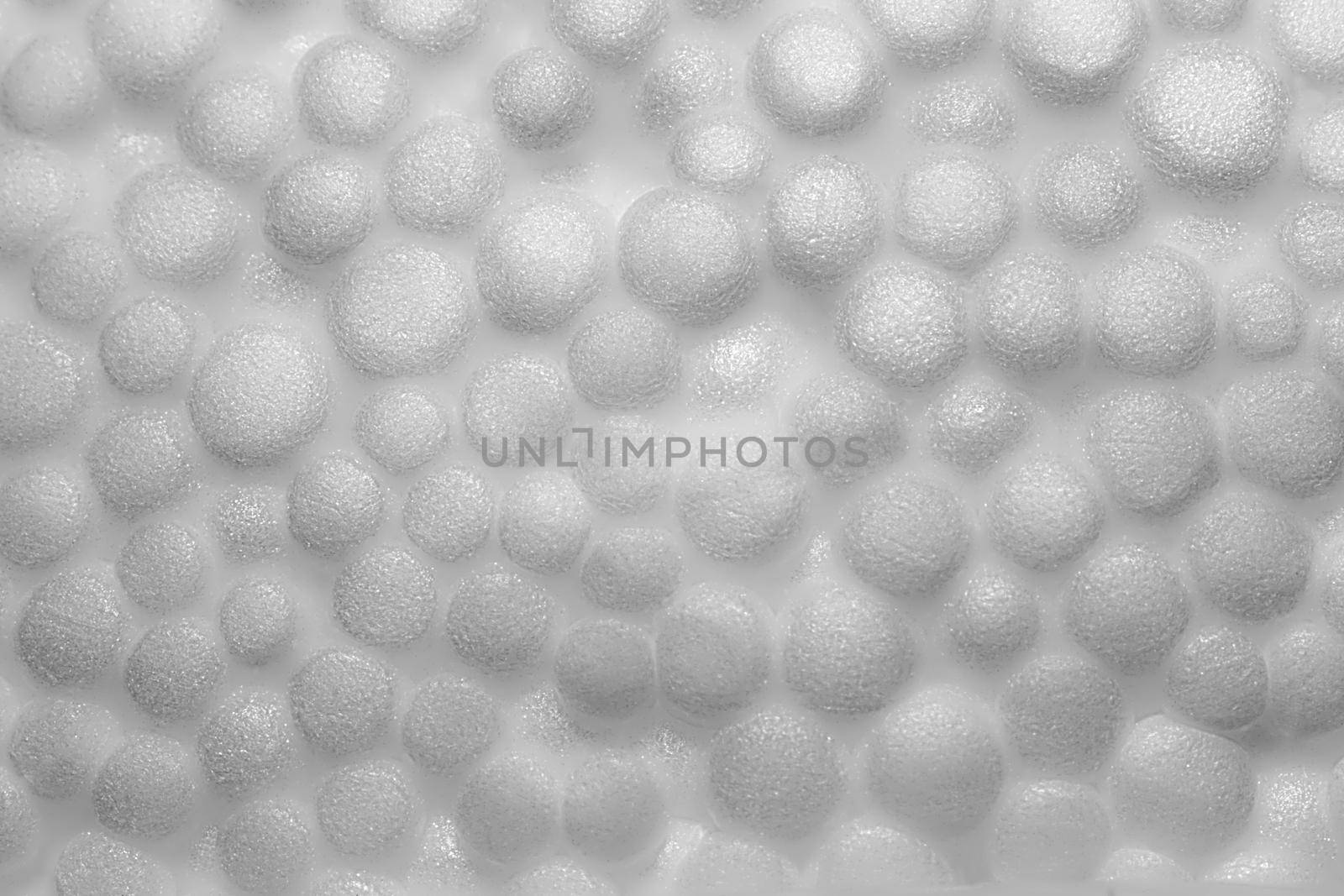 Polystyrene, white styrofoam foam texture. Close-up macro view