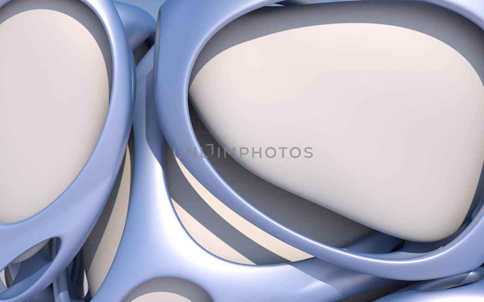 Abstract 3d rendering smooth organic shape background by clusterx