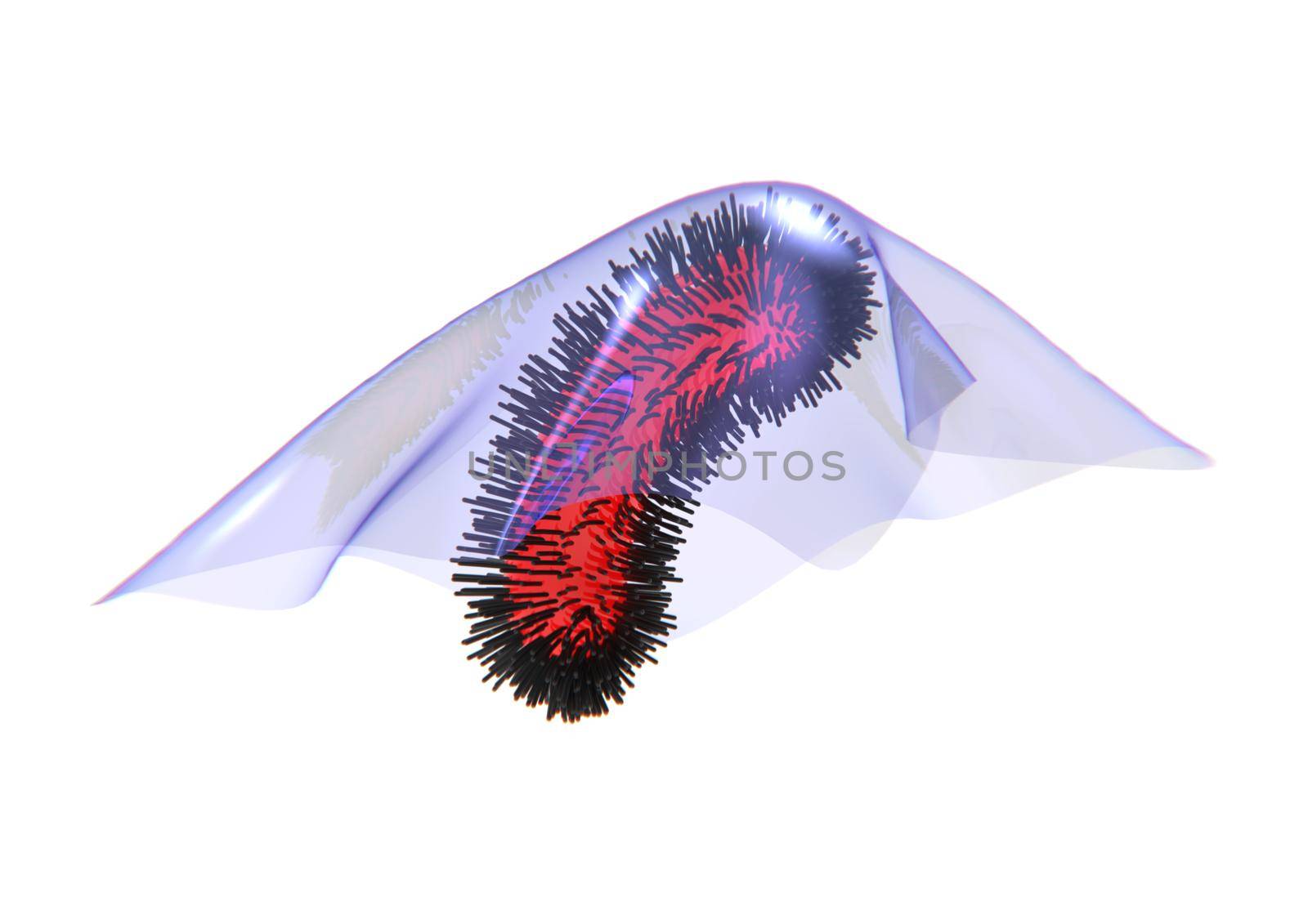 Bacterium resistant to antibiotic under biofilm. Medical 3D rendering illustration by clusterx