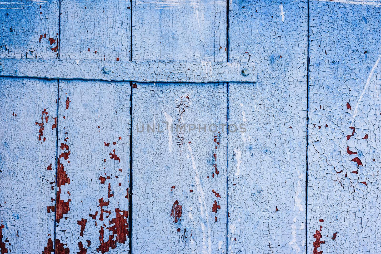 Background of blue painted wooden surface. Copy space