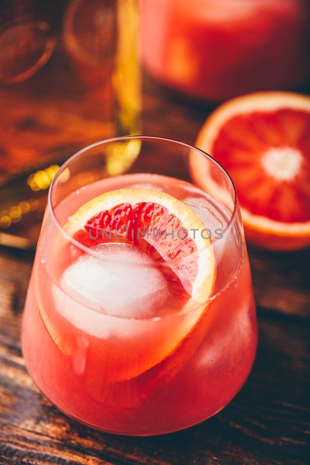 Whiskey sour cocktail with blood orange juice by Seva_blsv