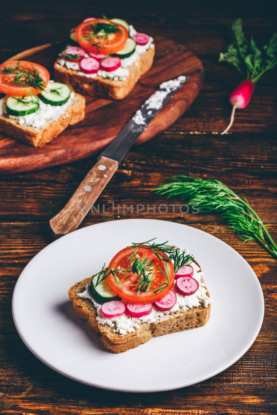 Vegetarian sandwich with fresh vegetables by Seva_blsv