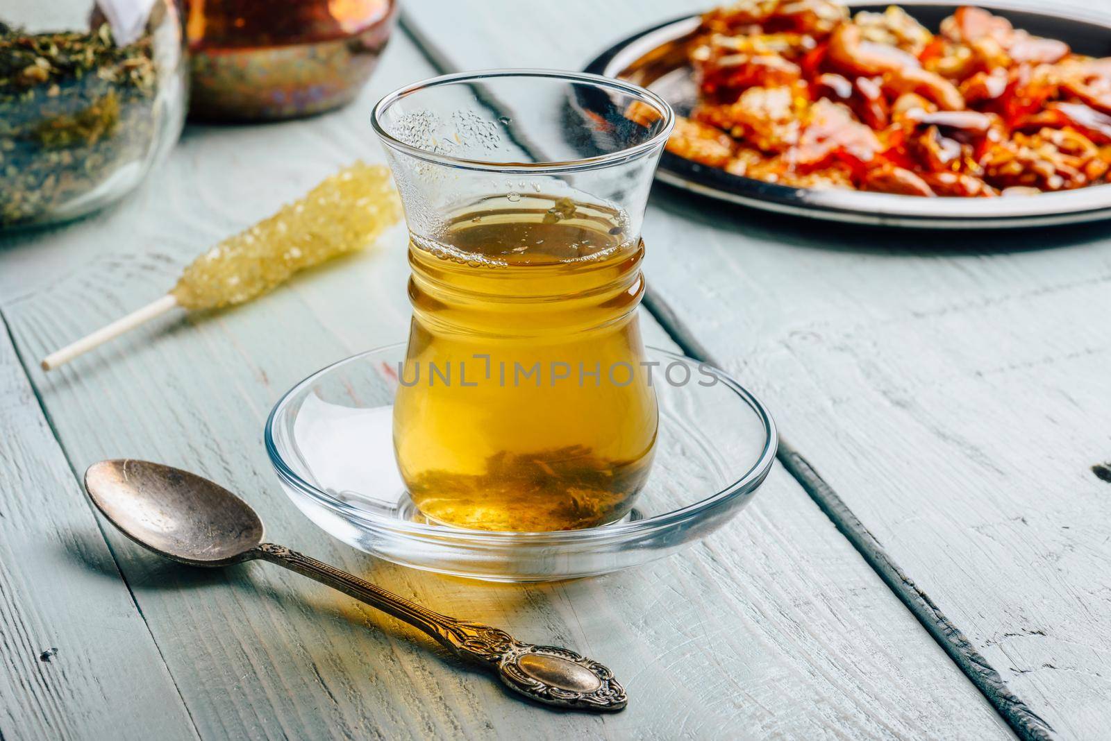 Tea in armudu with oriental delights by Seva_blsv