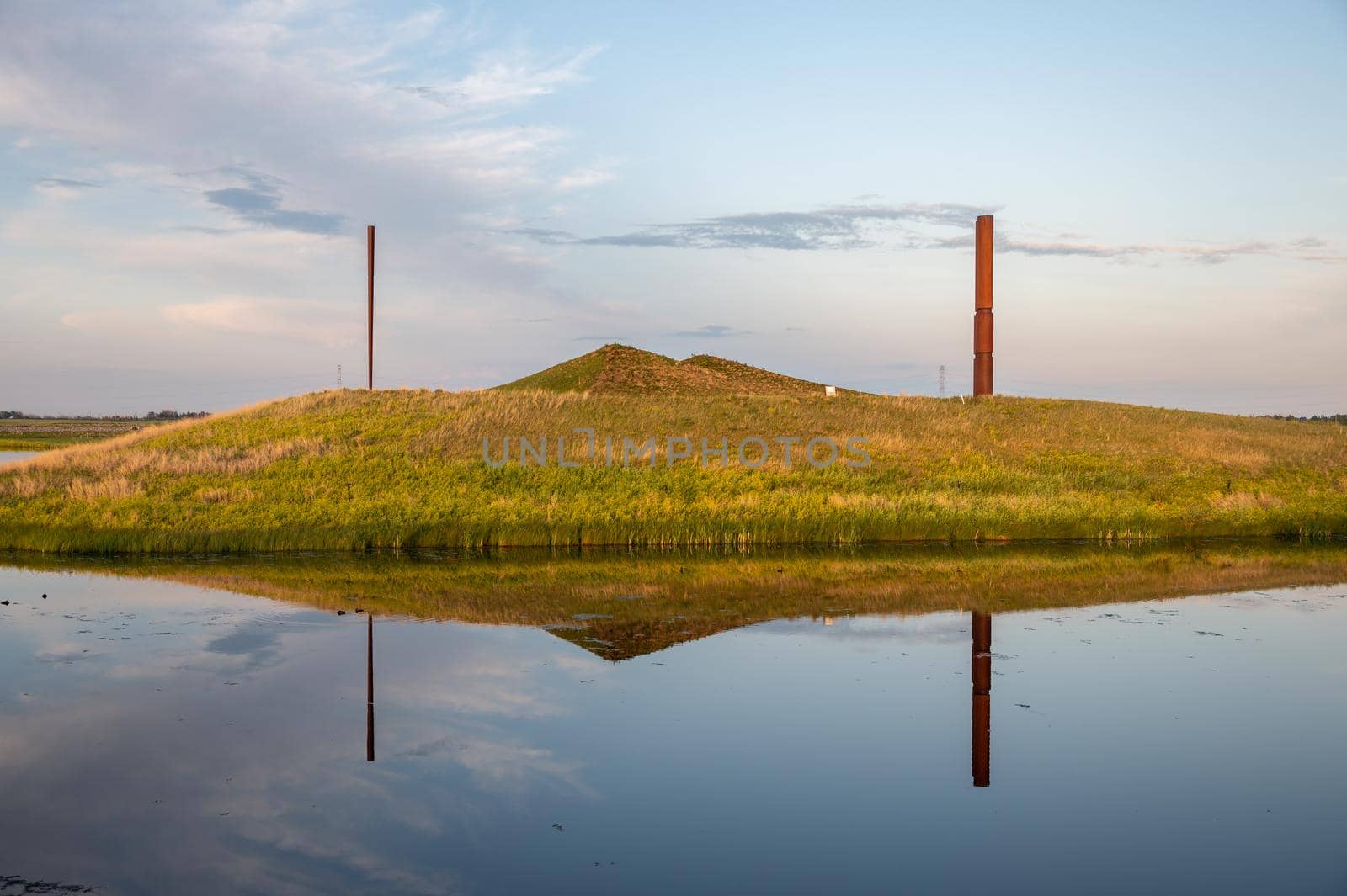 Calgary, Alberta - July 8, 2021: Features and grounds  at the Ralph Klein Park, Calgary, Alberta.