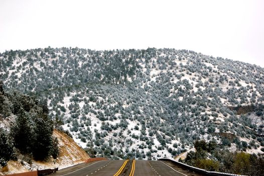 Road into the mountainside