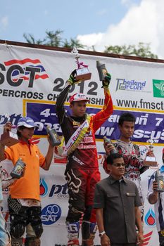 MUAKLEK, THAILAND - AUGUST 05: Unidentified riders participate in  competition Supercross Championship of Thailand, on August 05, 2012 in Muaklek, Saraburi,Thailand