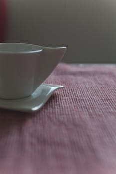 croissant and coffee cup at breakfast