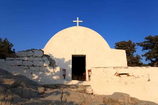 The Chaple situated within Monolithos Castle in Rhodes in Greece