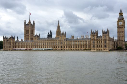 Houses of Parliament with Thames in foreground