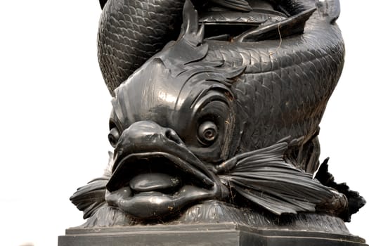 close up of sculpted fish