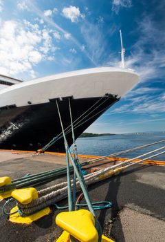 A ship moored in port, Oslo, Norway