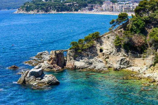 View on lagoon  at Lloret de Mar, Costa Brava