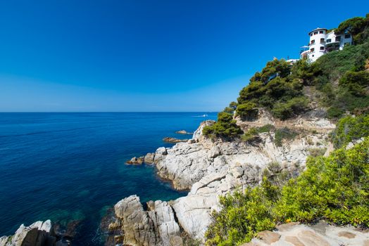 View on house on coast at Costa Brava