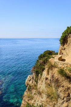 View on sea and walkway at Costa Brava
