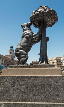 MADRID - JULY 12: the symbol of Madrid, statue of Bear and strawberry tree, Puerta del Sol on July 12, 2010 in Madrid, Spain