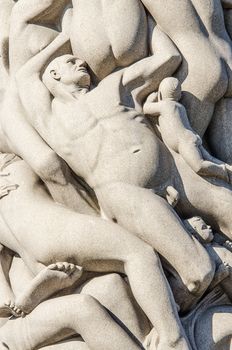 OSLO, NORWAY - JUNE 21: Statues in Vigeland park in Oslo, Norway on JUNE 21, 2012.The park covers 80 acres and features 212 bronze and granite sculptures created by Gustav Vigeland.