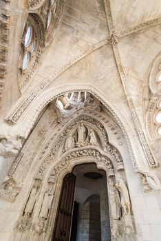 BARCELONA, SPAIN - July 10: La Sagrada Familia - the impressive cathedral designed by Gaudi, which is being build since 19 March 1882 and is not finished yet July 10, 2012 in Barcelona, Spain.