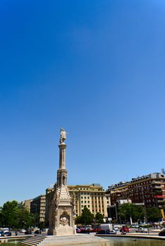 Monument to Columb in Plaza Colon (Madrid - Spain)