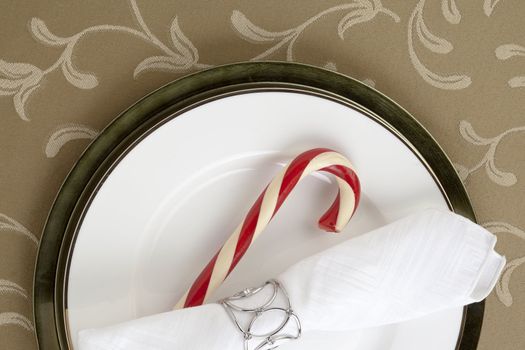 Image of candy cane with table napkin
